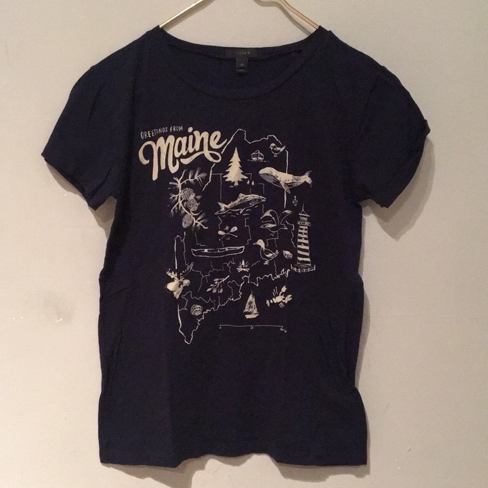 J. Crew Maine Destination Art Navy T Shirt - Picture 3 of 5